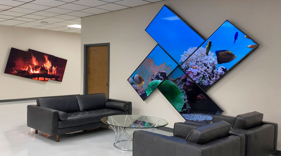 base videowall de pared para monitores industriales