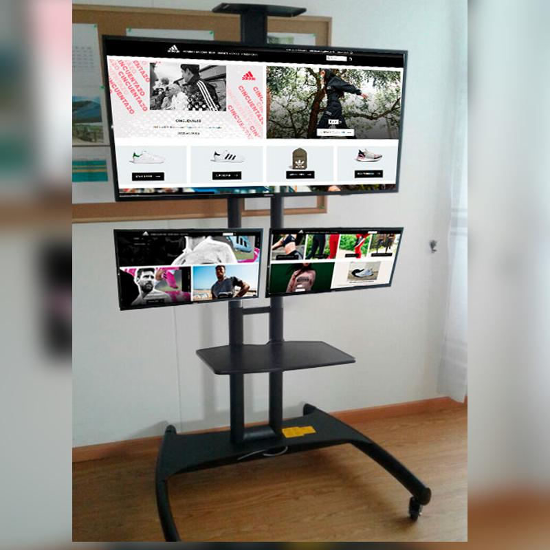soporte pedestal multipantallas para televisor