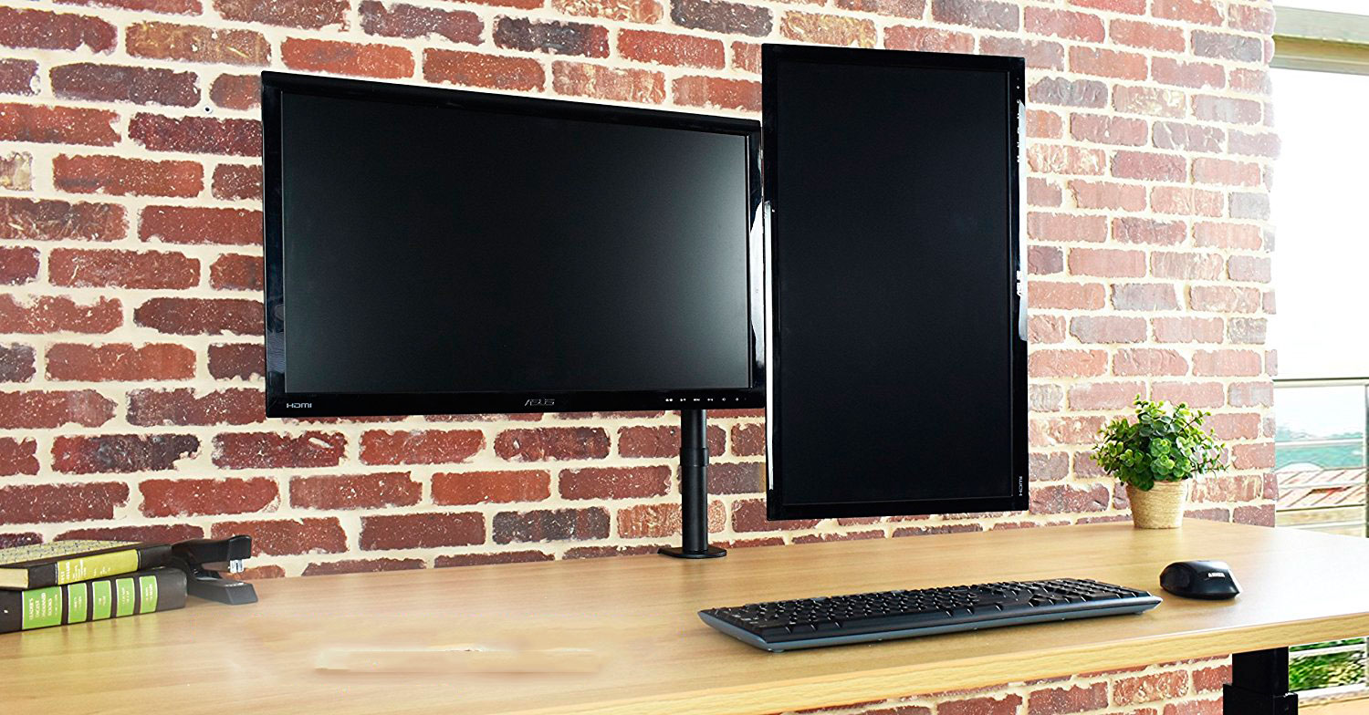 Base soporte dual para instalar dos monitores pc