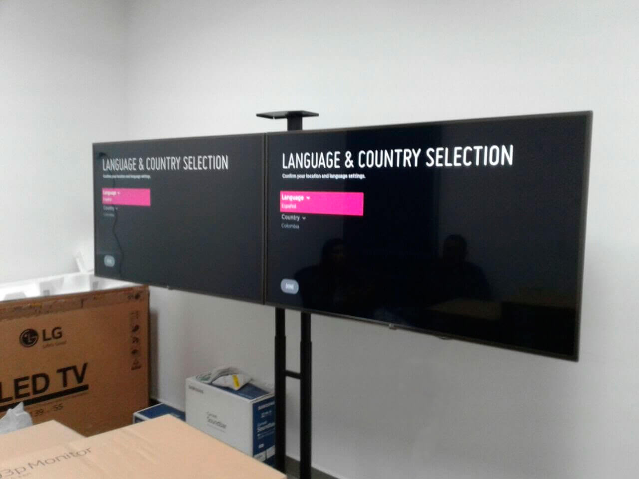 Instalacion de dos pantallas planas en Bogota