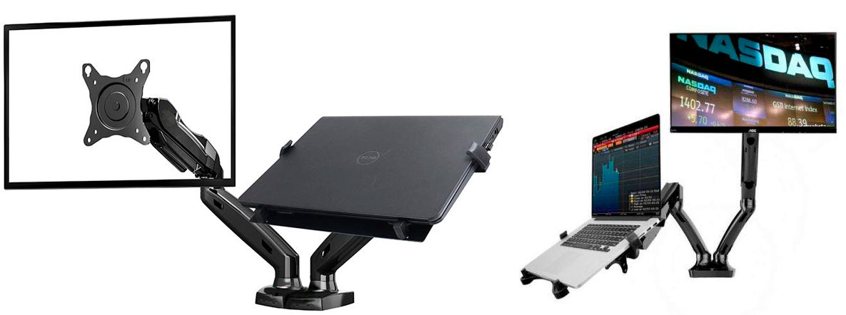 Soporte de mesa para laptop y monitor 