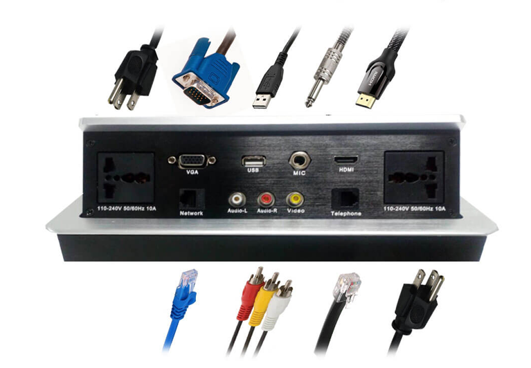 caja de conexiones push para 9 puertos de conectividad
