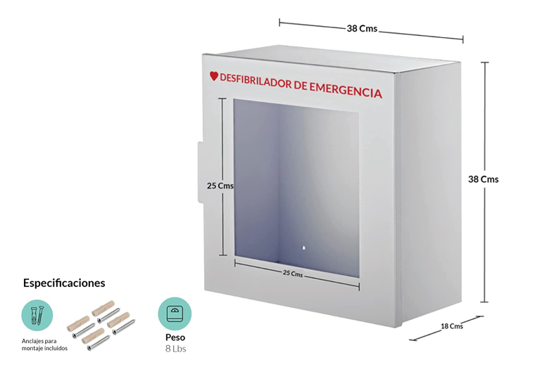 Desfribrilador de pared para emergencias botiquin