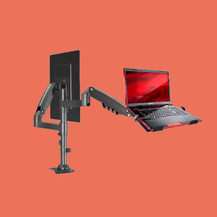 Base dual para portátil y monitor ajustable en escritorio