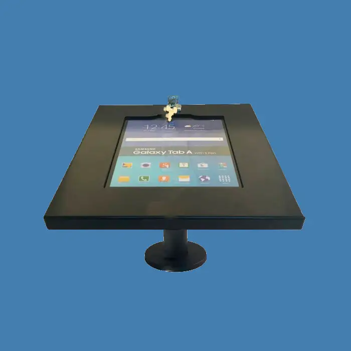 Repisa flotante de vidrio templado con doble soporte metálico